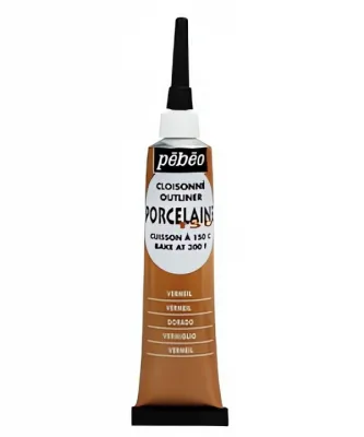 č.08 - Kontura PORCELAIN 150 č.08 (Pébéo) - 20ml  zlatá Rumělka