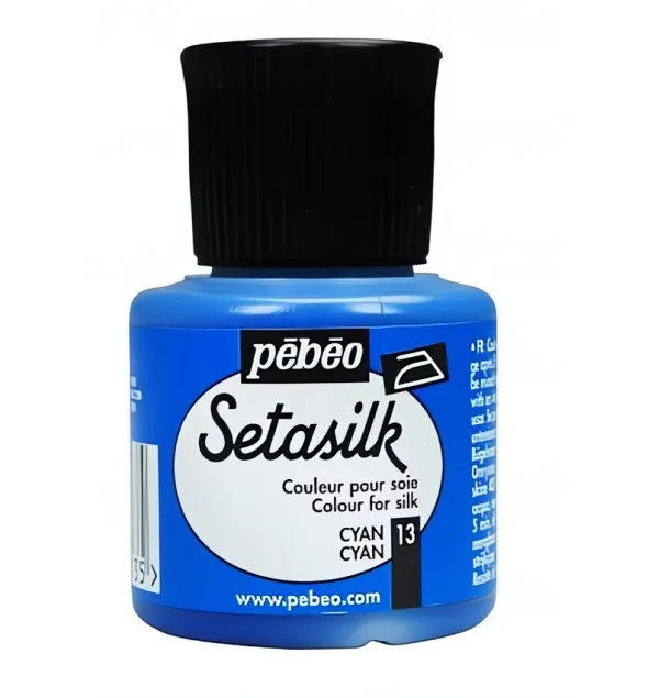 Setasilk č.13 - 45 ml modrá cyan Pebeo