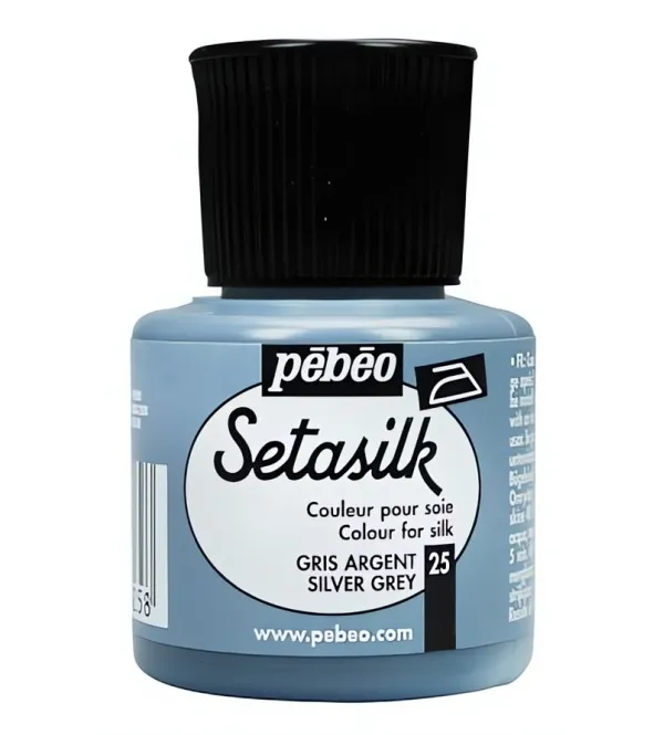 Setasilk č.25 - 45 ml šedostříbrná Pebeo