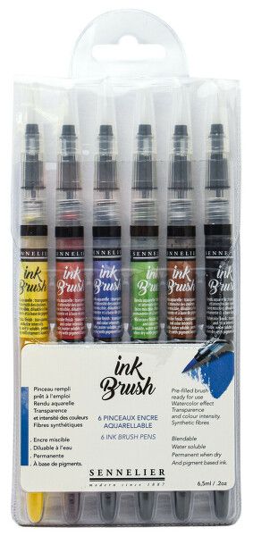 Sada Ink Brush synthetics 6 ks - třpytivé odstíny