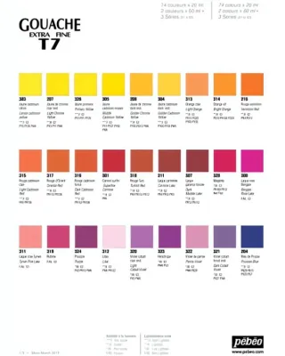 Gouache T7 20 ml - 39 odstínů Pebeo