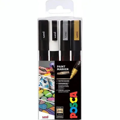 Akrylový fix Posca, sada, 4ks PC-5M   1,8-2,5mm