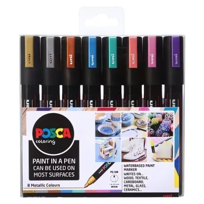 Akrylový fix Posca, sada 8ks, metal. barvy PC-5M  1,8-2,5mm