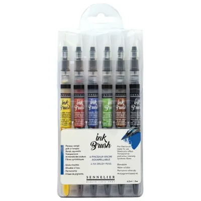 Sada Ink Brush synthetics - 6 ks (Trendy colours)