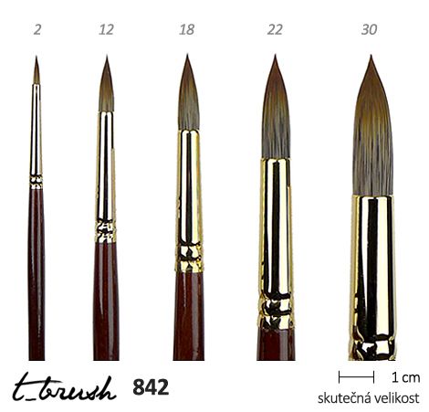 T-brush S842 Mangusta - kulatý (Krátká rukojeť)