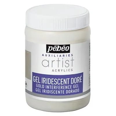 Iridescentní gel pro akrylové barvy - 250 ml zlatý