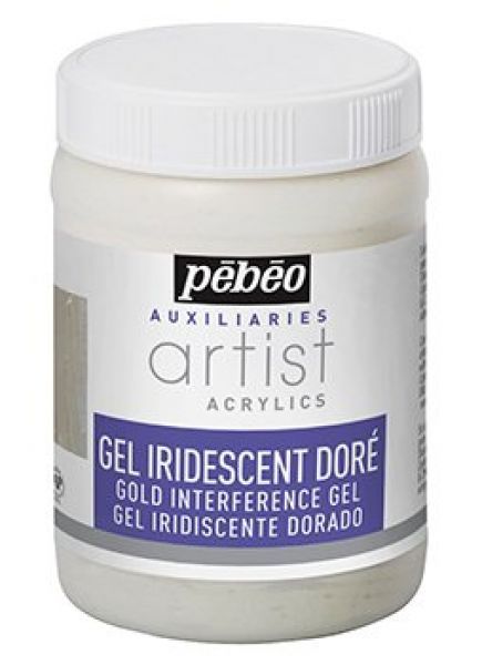 Iridescentní gel pro akrylové barvy 250 ml zlatý