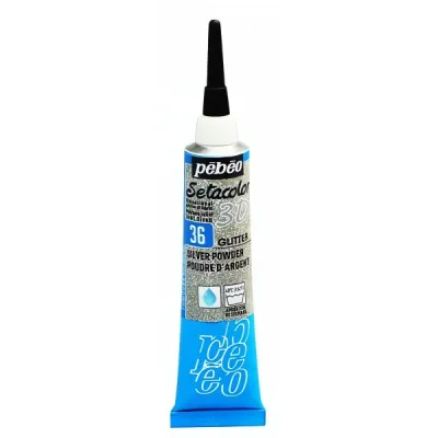 Kontura 3D Glitter 20 ml -  třpytivá stříbrná