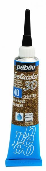 Kontura 3D Glitter 20 ml - třpytivá zlatá bohatá