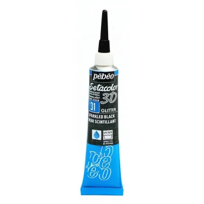 Kontura 3D Glitter 20 ml -  třpytivá černá