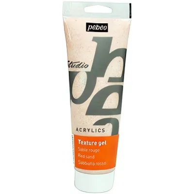 Studio Pískový gel červený pro akryl. barvy - 250 ml