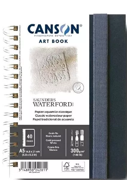 Art Book Waterford skicák v kroužkové vazbě CP 300g - A5, 20 listů