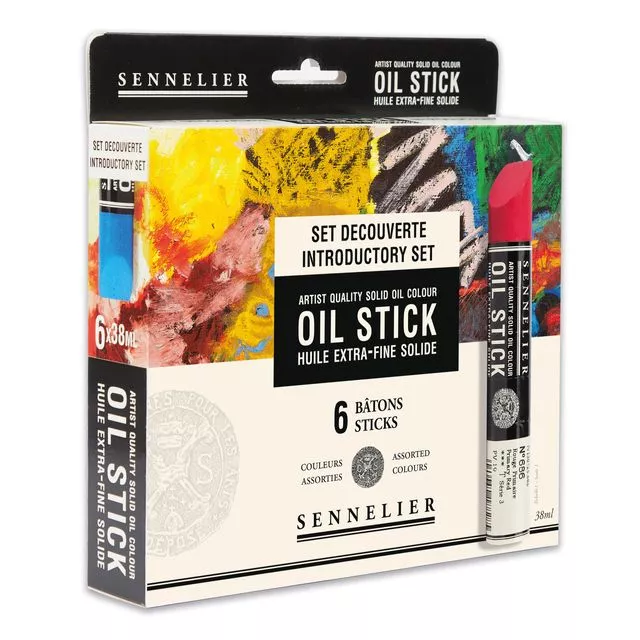 Oil stick sada 6ks (základní barvy+černá+bílá)