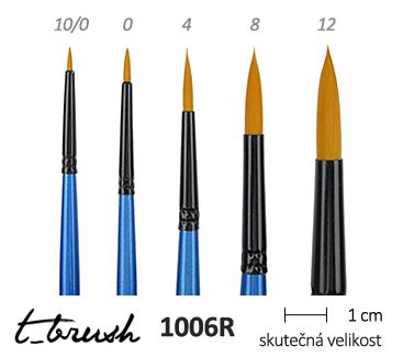 T-brush 1006R - kulatý (Krátká rukojeť) - varianty