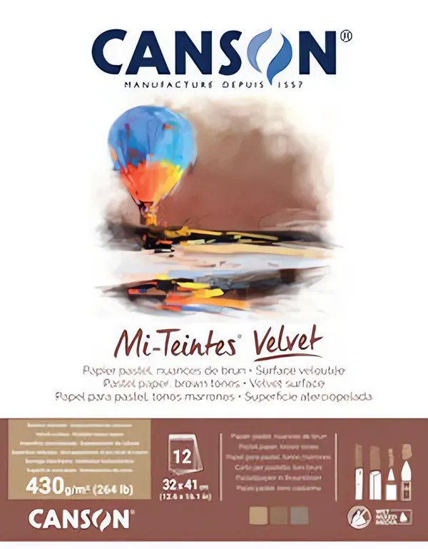 Mi-Teintes VELVET skic. lep. 32x41cm12l 430g - BROWN Canson