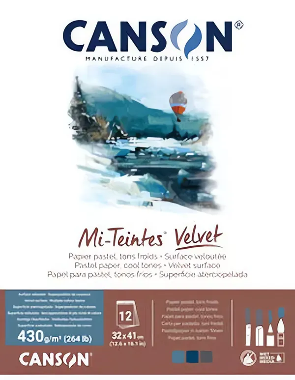 Mi-Teintes VELVET skic. lep. 32x41cm12l 430g - COOL Canson
