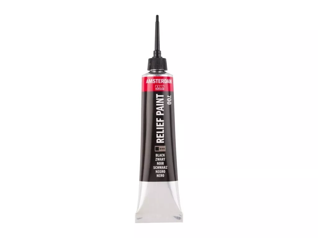 Reliéfní barva Amsterdam v tubě 20ml - varianty - Black