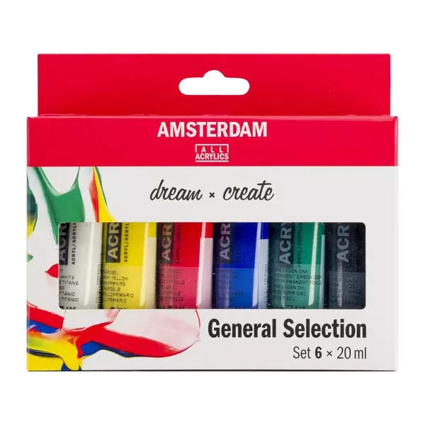 Sada akrylů Amsterdam Standard - základní odstíny 6 x 20ml