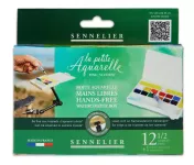 Sada akvarelů Sennelier "Petite Aquarelle" - 12 pánviček, Hands-Free