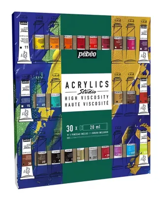 Studio Acrylic sada (30×20 ml + štetec)