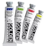 Akrylová barva Golden HEAVY BODY 59 ml - varianty | Anthraquinone Blue 1005, Bone Black 1010, Benzimidazolone Burnt Orange 1006, Burnt Sienna 1020, Burnt Umber 1030, Burnt Umber Light 1035, Carbon Black 1040, Cerulean Blue Chromium 1050, Cerulean Blue Deep 1051, Chromium Oxide Green 1060, Chromium Oxide Green Dark 1061, Cadmium Orange 1070, Cadmium Red Dark 1080, Cadmium Red Light 1090, Cadmium Red Medium 1100, Cadmium Yellow Dark 1110, Cadmium Yellow Light 1120, Cadmium Yellow Medium 1130, Cadmium Yellow Primrose 1135, Cobalt Blue 1140, Cobalt Green 1142, Cobalt Turquoise 1144, Cobalt Teal 1145, Diarylide Yellow 1147, Dioxazine Purple 1150, Graphite Gray 1160, Green Gold 1170, Hansa Yellow Opaque 1191, Isoindolinone Yellow 1193, Jenkins Green 1195, Mars Black 1200, Mars Yellow 1202, Naples Yellow Deep 1222, Payne's Gray 1240, Permanent Green Light 1250, Permanent Violet Dark 1253, Phthalo Blue (Green Shade) 1255, Phthalo Blue (Red Shade) 1260, Phthalo Green (Blue Shade) 1270, Phthalo Green (Yellow Shade) 1275, Pyrrole Orange 1276, Pyrrole Red 1277, Pyrrole Red Dark 1278, Pyrrole Red Light 1279, Azo Gold 1302, Quinacridone Magenta 1305, Quinacridone Red 1310, Quinacridone Violet 1330, Raw Sienna 1340, Raw Umber 1350, Red Oxide 1360, Teal 1369, Titan Buff 1370, Titan Green Pale 1371, Titanium White 1380, Transparent Brown Iron Oxide 1383, Transparent Red Iron Oxide 1385, Transparent Yellow Iron Oxide 1386, Turquoise (Phthalo) 1390, Ultramarine Blue 1400, Ultramarine Violet 1401, Violet Oxide 1405, Yellow Ochre 1407, Yellow Oxide 1410, Zinc White 1415, N2 Neutral Gray 1442, N3 Neutral Gray 1443, N4 Neutral Gray 1444, N5 Neutral Gray 1445, N6 Neutral Gray 1446, N7 Neutral Gray 1447, N8 Neutral Gray 1448, Alizarin Crimson 1450, Hooker's Green Hue 1454, India Yellow Hue 1455, Manganese Blue Hue 1457, Naples Yellow Hue 1459, Sap Green Hue 1461, Van Dyke Brown Hue 1462, Azurite Hue 1464, Cobalt Violet Hue 1465, 0001465-2, Terre Verte Hue 1468, Viridian Green Hue 1469, Primary Cyan 1500, Primary Yellow 1530, Cadmium Red Medium Hue 1552, Cadmium Yellow Medium Hue 1554, Cobalt Blue Hue 1556, Light Green (Blue Shade) 1558, Light Green (Yellow Shade) 1560, Light Magenta 1562, Light Turquoise (Phthalo) 1564, Light Ultramarine Blue 1566, Light Violet 1568, Medium Magenta 1570, Medium Violet 1572, Titan Violet Pale 1573, Light Bismuth Yellow 1574, Light Orange 1575, Titan Mars Pale 1576, Light Phthalo Blue 1577, Light Phthalo Green 1578, Iridescent Bronze (Fine) 4003, Iridescent Gold (Fine) 4010, Iridescent Bright Gold (Fine) 4012, Iridescent Gold Deep (Fine) 4015, Iridescent Pearl (Fine) 4020, Iridescent Silver (Fine) 4025, Interference Blue (Fine) 4030, Interference Green (Fine) 4050, Interference Red (Fine) 4060, Fluorescent Blue 4605, Fluorescent Chartreuse 4615, Fluorescent Green 4620, Fluorescent Magenta 4625, Fluorescent Orange 4630, Fluorescent Orange Yellow 4640, Fluorescent Pink 4645, Fluorescent Red 4650