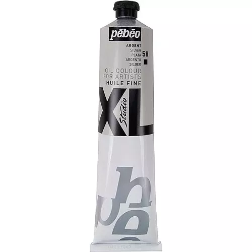 Olejové barvy Pébéo Studio XL 200ml - 56 odstínů - 58 Stříbrná