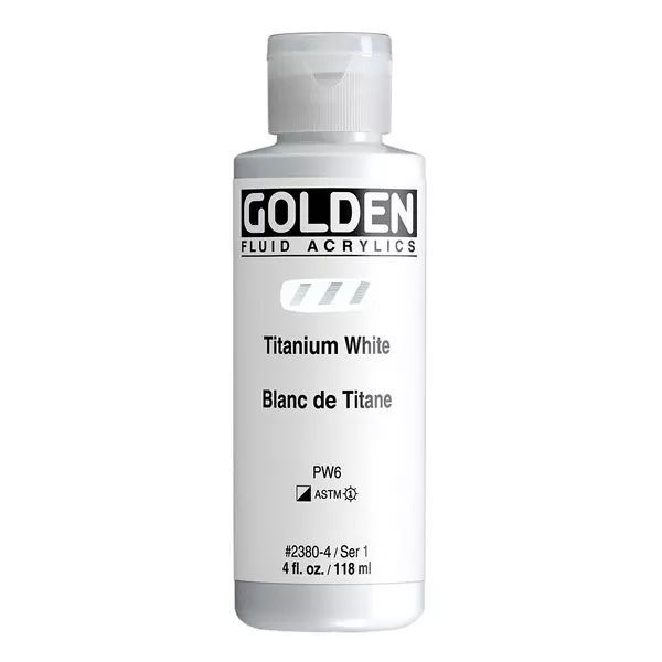 Akrylová barva Golden FLUID 118 ml - varianty - Titanium White 2380