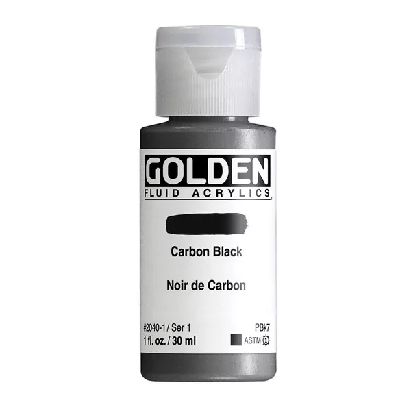 Akrylová barva Golden FLUID 30 ml - varianty - Carbon Black 2040