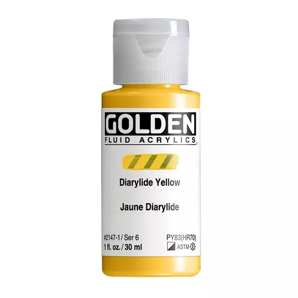 Akrylová barva Golden FLUID 30 ml - varianty - Diarylide Yellow 2147