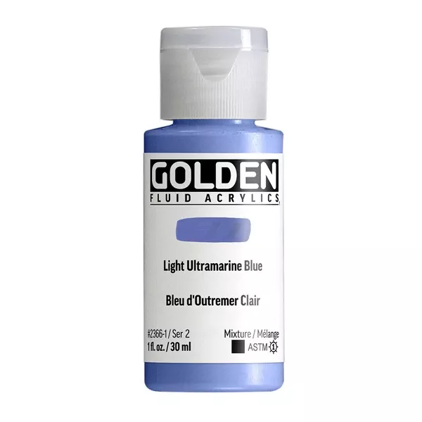 Akrylová barva Golden FLUID 30 ml - varianty - Light Ultramarine Blue 2366