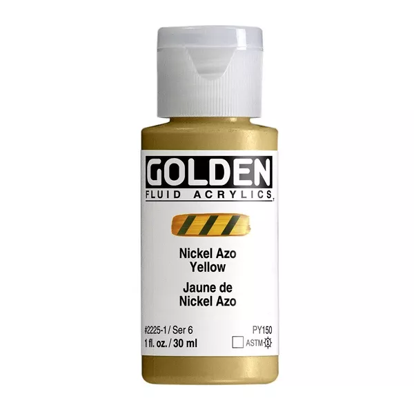 Akrylová barva Golden FLUID 30 ml - varianty - Nickel Azo Yellow 2225