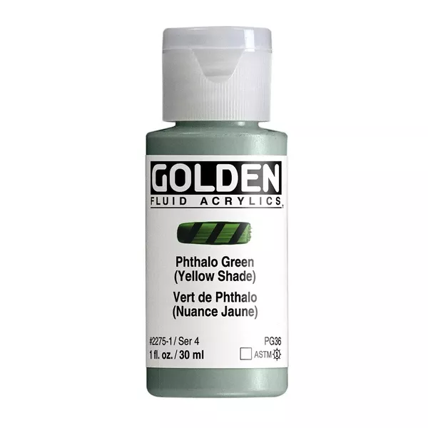 Akrylová barva Golden FLUID 30 ml - varianty - Phthalo Green (Yellow Shade) 2275