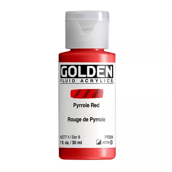 Akrylová barva Golden FLUID 30 ml - varianty - Pyrrole Red 2277