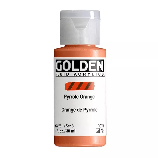 Akrylová barva Golden FLUID 30 ml - varianty - Pyrrole Orange 2276