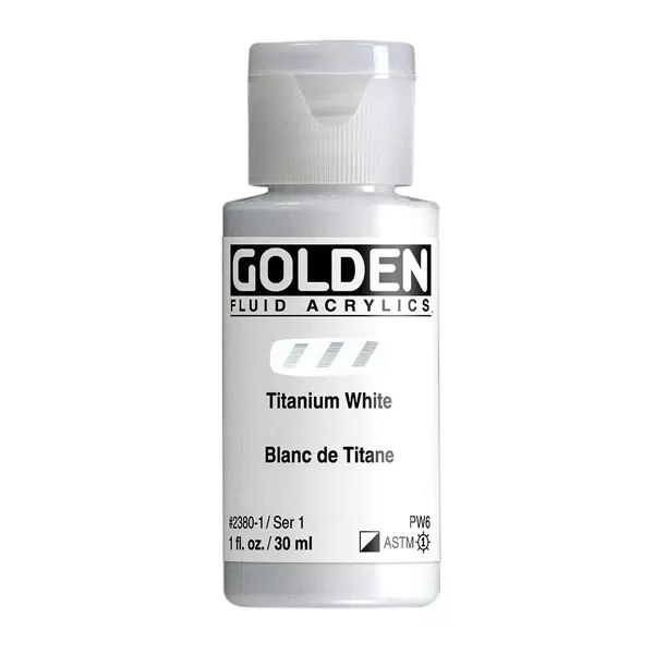 Akrylová barva Golden FLUID 30 ml - varianty - Titanium White 2380