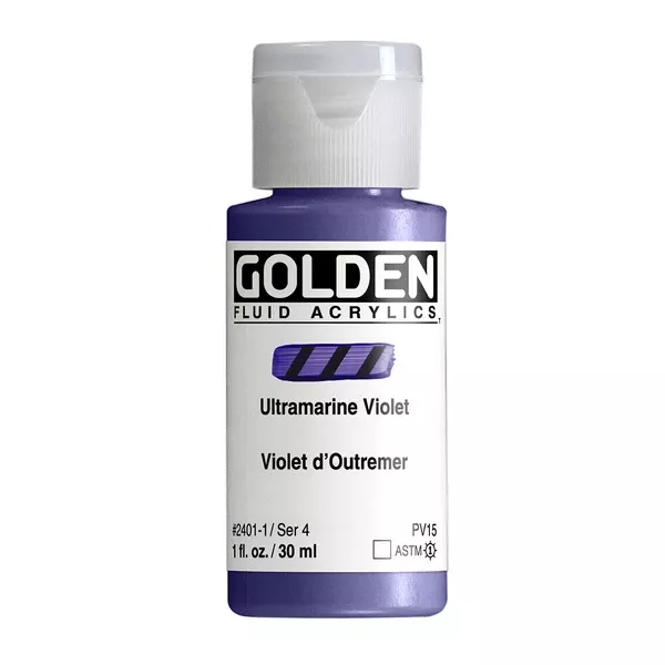 Akrylová barva Golden FLUID 30 ml - varianty - Ultramarine Violet 2401