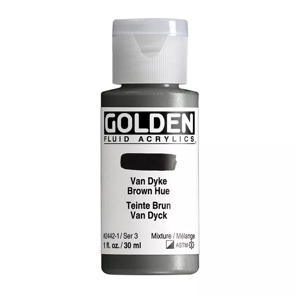 Akrylová barva Golden FLUID 30 ml - varianty - Van Dyke Brown Hue 2442