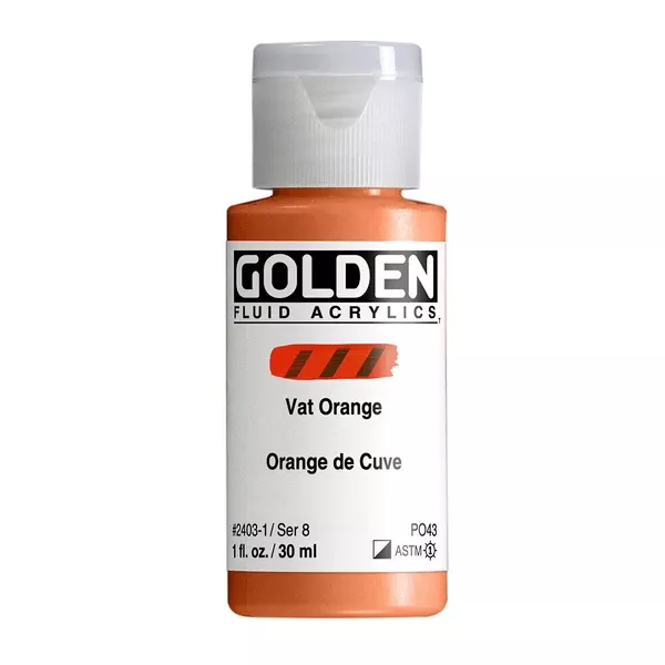 Akrylová barva Golden FLUID 30 ml - varianty - Vat Orange 2403