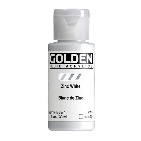 Akrylová barva Golden FLUID 30 ml - varianty - Zinc White 2415