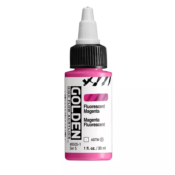 Akrylová barva Golden HIGH FLOW 30 ml - varianty - Fluorescent Magenta 8505