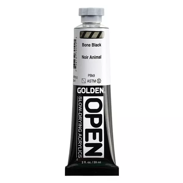 Akrylová barva Golden Open Slow Drying 59 ml - varianty - Bone Black 7010