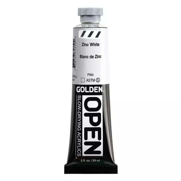 Akrylová barva Golden Open Slow Drying 59 ml - varianty - Zinc White 7415