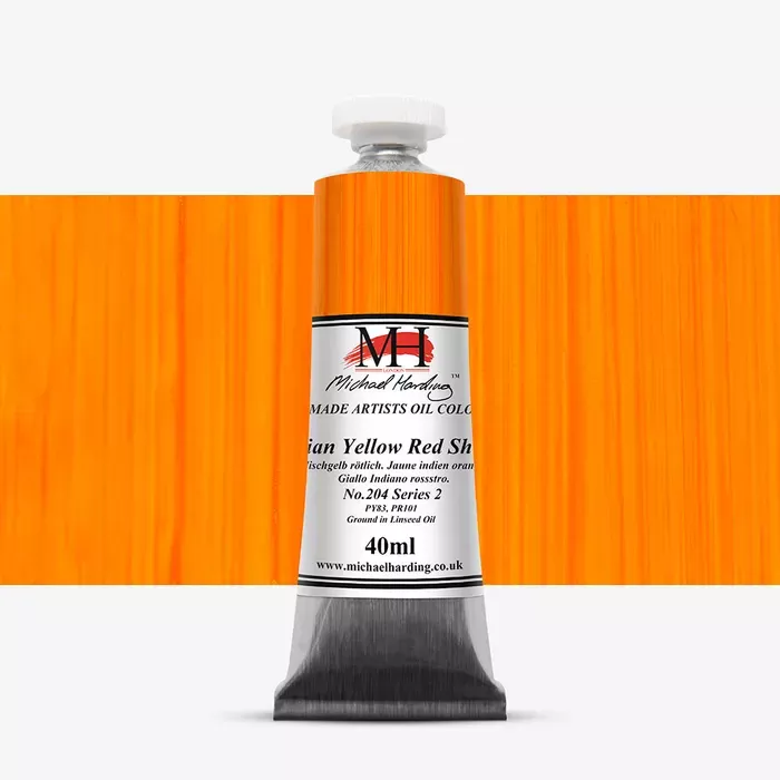 Olejové barvy Michael Harding 40ml - varianty - Indian Yellow Red Shade 204