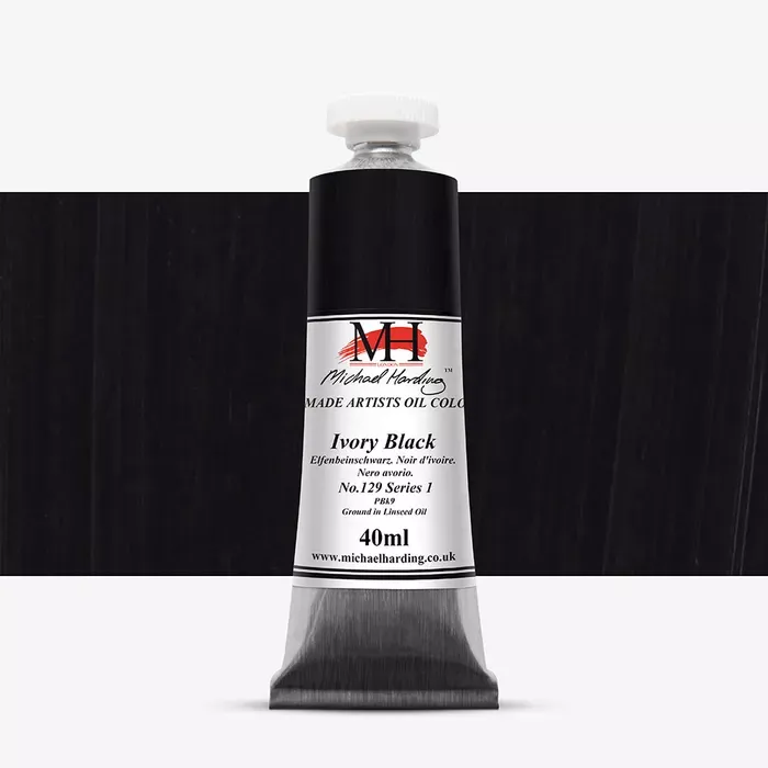 Olejové barvy Michael Harding 40ml - varianty - Ivory Black 129