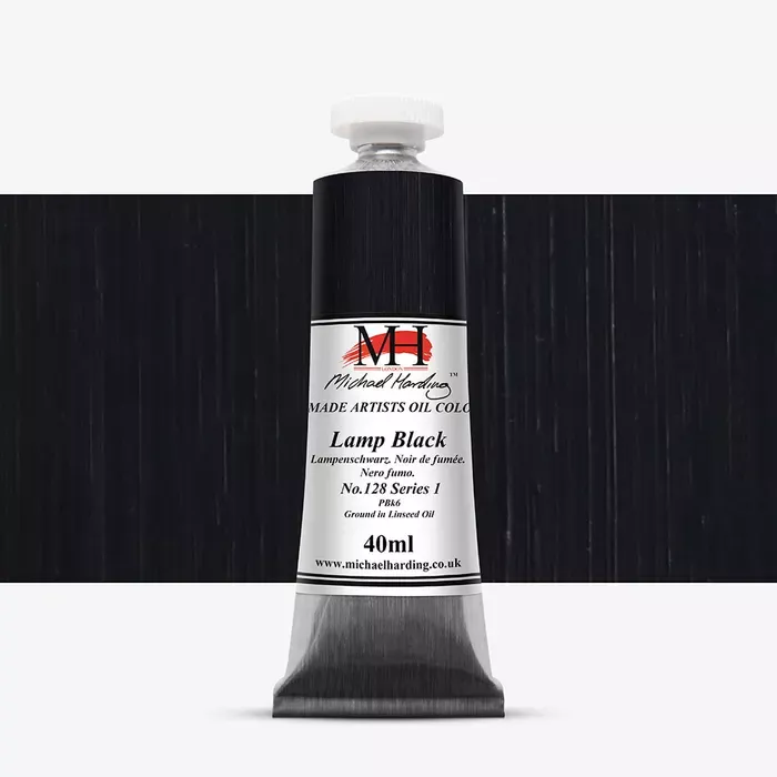 Olejové barvy Michael Harding 40ml - varianty - Lamp Black 128