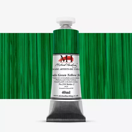 Olejové barvy Michael Harding 40ml - varianty - Phthalocyanine Green Yellow Shade 214