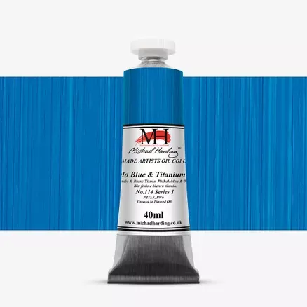 Olejové barvy Michael Harding 40ml - varianty - Phthalo Blue & Titanium White 114