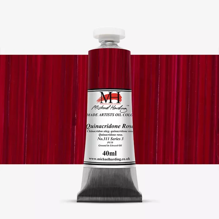 Olejové barvy Michael Harding 40ml - varianty - Quinacridone Rose Organic 311