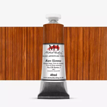 Olejové barvy Michael Harding 40ml - varianty - Raw Sienna 120