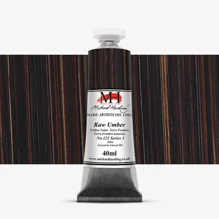 Olejové barvy Michael Harding 40ml - varianty - Raw Umber 121